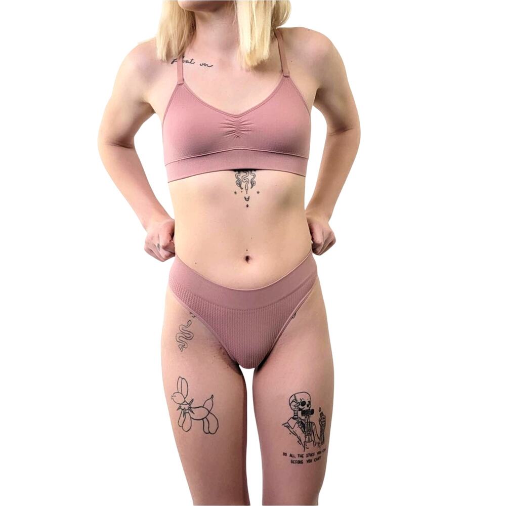Dusty Pink Plain Lingerie Set - S